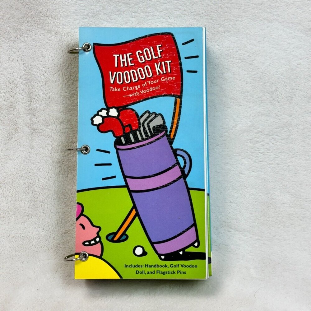 The Golf Voodoo Kit Full Size Handbook Doll Flagstick Pins Book Golf Fans